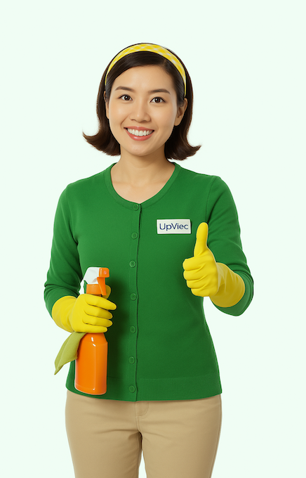 UpViec service provider in green uniform